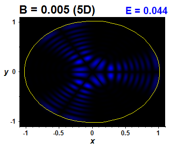 Wave function B=0.005,E(44)=0.04388 (bze 5D)