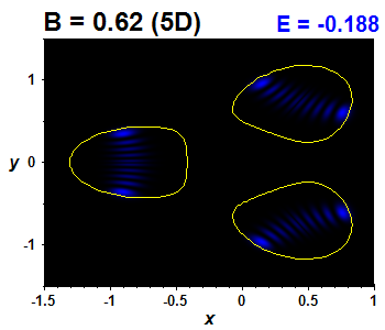 Wave function B=0.62,E(24)=-0.18765 (bze 5D)