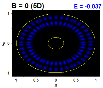 Wave function B=0,E(27)=-0.03653 (bze 5D)